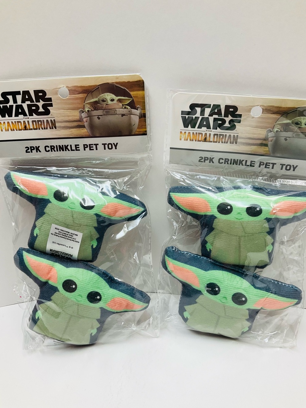 NEW 4pc Disney Star Wars The Mandalorian Grogu Baby Yoda 2-Pack Crinkle Pet Toy